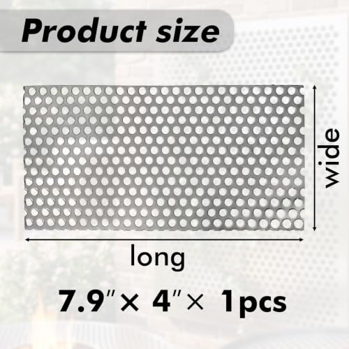 304 Stainless Steel Perforated Metal Sheet,19GA Thickness, 0.2" Hole (About 5mm / 1/5"), Size 7.9'' x 4'', Perforated Metal Mesh Panel (1Pcs) - color: 1pcs 7.9'' x 4'' Rectangle