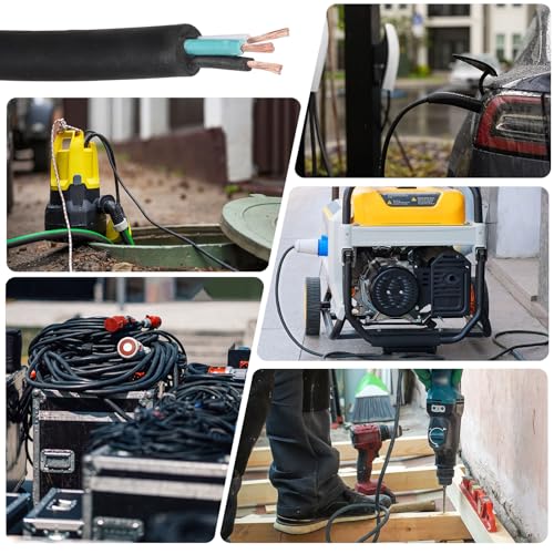 MECCANIXITY 14/3 SJOOW Electrical Wire Cable 10ft 14 AWG 3 Conductor UL - size: 14AWG*10ft, style: 3 Conductor
