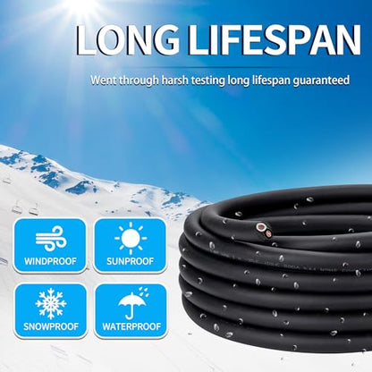 6 Awg 2 Wire Cable 100FT 600V 6 Gauge 2 Conductor Electrical Wire for Motor Leads, Portable Lights, Battery Chargers, Machinery, Large Speakers (6AWG-2C, 100FT) - size: 100FT, style: 6AWG-2C