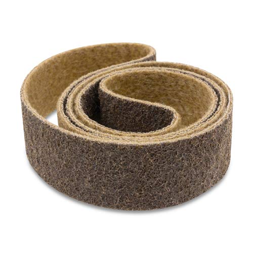 Red Label Abrasives 2 X 42 Inch Non Woven Surface Conditioning Sanding Belts for Knife Makers and Metal Fabricators - Brown Coarse Grit Sand Paper - 3 Pack - size: 2x42 Coarse Grit - 3 Pk