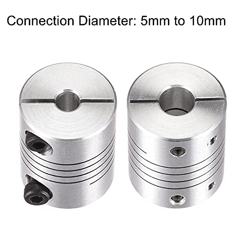 uxcell 2PCS Motor Shaft 5mm to 10mm Helical Beam Coupler Coupling 25mm Dia 30mm Length - size: 5mm to 10mm