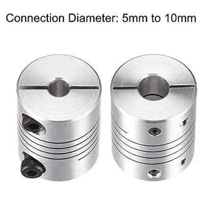 uxcell 2PCS Motor Shaft 5mm to 10mm Helical Beam Coupler Coupling 25mm Dia 30mm Length - size: 5mm to 10mm