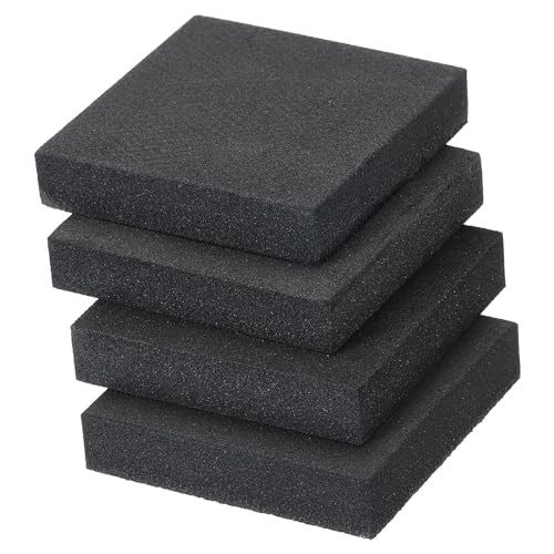 PATIKIL EVA Anti-Vibration Pads, 4 Pcs Shock Absorbing Washer Pads 2" x 2" x 0.4" for HVAC, Air Conditioner, Air Compressor, Condenser, Dryer, Black