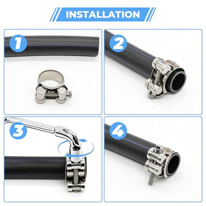 6 Pack 23-25mm (0.9-0.98") T-Bolt Hose Clamp,Stainless Steel_304 Intercooler Pipe Tube Clamps,Turbo Pipe Clamps,Heavy Duty Radiator Hose Clamp, T-bolt Intake Clamp - size: 0.90 - 0.98 inches