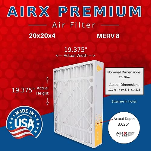 AIRx Filters 20x20x4 Furnace & AC Filter MERV 8 Dust 2-Pack - size: 20x20x4