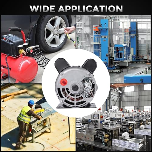 Air Compressor Motor 5HP, 3450RPM 184T Frame 230V Electric Motor with 5/8" Keyed Shaft & Dual Rotation, 1.88" Shaft Length for Industrial Air Compressors, Pumps, Tools