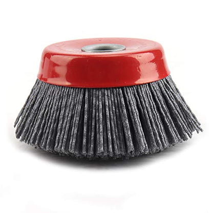 3Pcs 4'' x 5/8'' Nylon Filament Wheels Cup Brush Set for Angle Grinder ,Include Grit 80 120 240 ,Nylon Drill Brush Kit for Removal Rust Corrosion Paint (3Pcs Set)