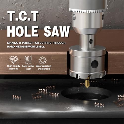 33PCS (1/2'' to 4'') Hole Saw kit for Metal,TCT Carbide Tipped Hole Saw Drill Bit Set for Hard Metal, Stainless Steel, Iron, Aluminum, Plastic. - size: 33PCS (1/2" to 4")
