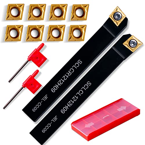 Lathe Turning Holders Threading Holder - Metal Lathe Cutting Tools 1/2" SCLCL1212H09+1/2" SCLCR1212H09 Threading Tools+10pcs Indexable Carbide Inserts Golden for Lathe Tools - color: SCLCL1212/SCLCRH09 turning holders+10pcs inserts