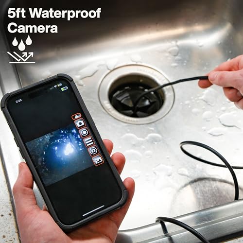 Klein Tools ET21 WiFi Borescope with Light, 5.5 mm 5-Foot Waterproof Snake - size: 5 Ft 0.22 in High Flex Snake