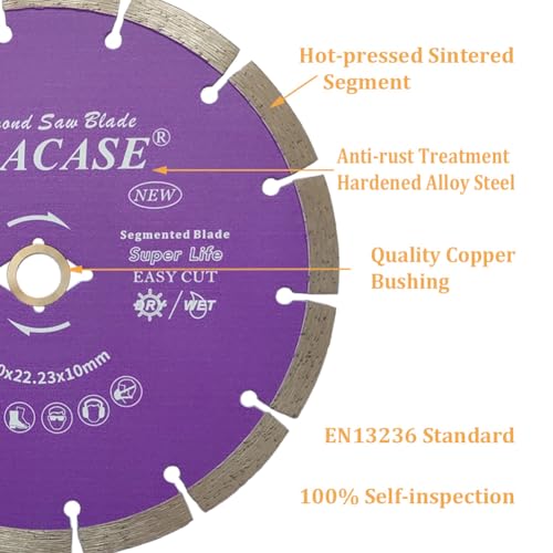 8 inch General Purpose Segmented Diamond Saw Blade for Concrete Masonry Brick Block Stone - style: 8''