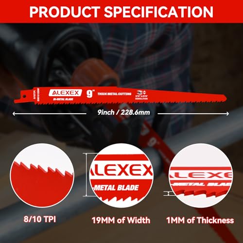 15 Pack 9 Inch 8/10 TPI Reciprocating Saw Blades for Diablo Sawzall Blades - size: 9 Inch 8/10TPI