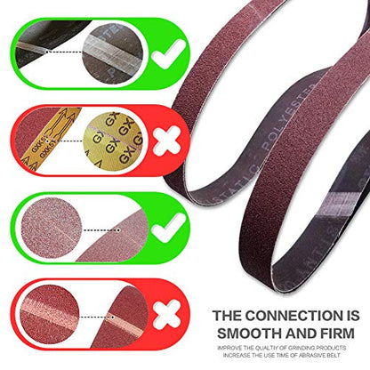 1 x 42 Inch 400 Grit Sanding Belt | Premium Aluminum Oxide Sanding Belt | Premium Sander Sandpaper – 12 Pack - size: 400 Grit