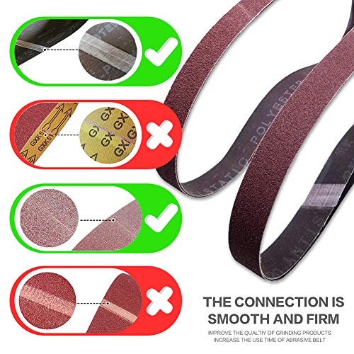 1 x 42 Inch 240 Grit Sanding Belt | Premium Aluminum Oxide Sanding Belt | Premium Sander Sandpaper – 12 Pack - size: 240 Grit