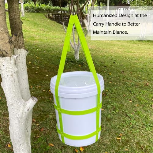 Bucket Sling for 5 Gallon Bucket Green, Handling Sling-Extended Length Type(33.6inch X 18.3inch)