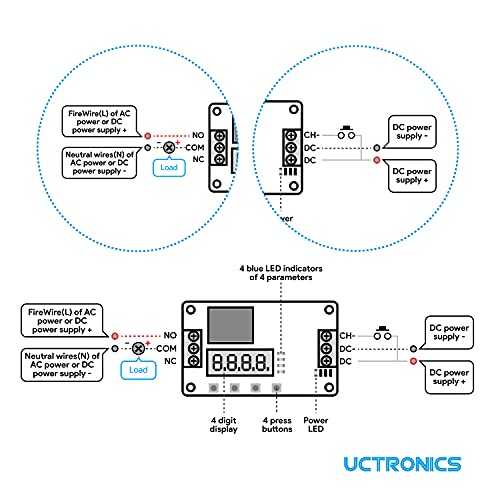 UCTRONICS DC 12V Programmable Time Delay Relay Module with Metal Enclosure, On Delay and Off Delay Timer for Automobile, Raspberry Pi, Industrial Control, and Other Automatic Control Projects - size: 12V, with Metal Case