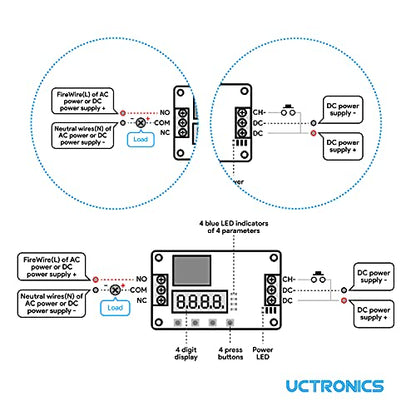 UCTRONICS DC 12V Programmable Time Delay Relay Module with Metal Enclosure, On Delay and Off Delay Timer for Automobile, Raspberry Pi, Industrial Control, and Other Automatic Control Projects - size: 12V, with Metal Case