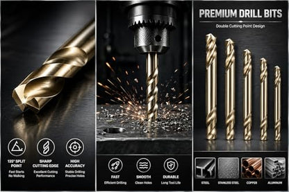HSS Cobalt Drill Bit Double End 7/32 in. Stubby Body Drill Steel Metal Iron-10Pcs - size: 7/32"(10Pcs)