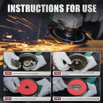 4.5" x7/8" Ceramic Resin Fiber Sanding Discs 120 Grit -25Pcs - style: 120grit-25Pack