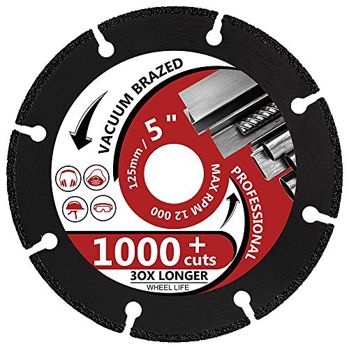 5" Diamond Metal Cutting Disc Diamond Cut Off Wheel for Cutting Steel Rebar, Sheet Metal, Ductile Pipe, Angle Iron, Stainless Steel and Similar Materials (5-1pc) - size: 5-1pc