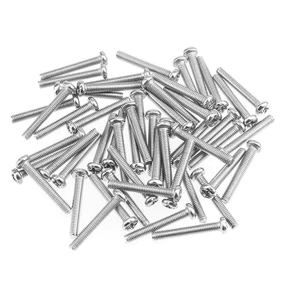 HELIFOUNER 100 Pieces M3 x 20mm, Thread Pitch 0.5mm, 304 Stainless Steel (18-8) Phillips Pan Head Machine Screws, Fully Threaded - size: M3 x 20mm (100 PCS)