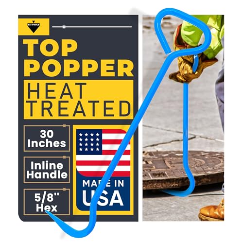 T&T Tools 30-Inch Top Popper Manhole Hook Tool - Inline Handle, 5/8" Hex - size: 30-Inch, style: Inline Handle