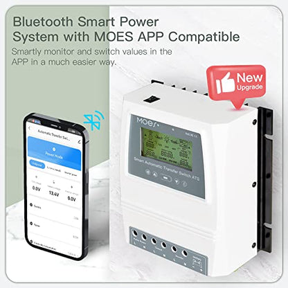 MOES Smart Automatic Transfer Switch for Off Grid Solar System,2.4GHz WiFi