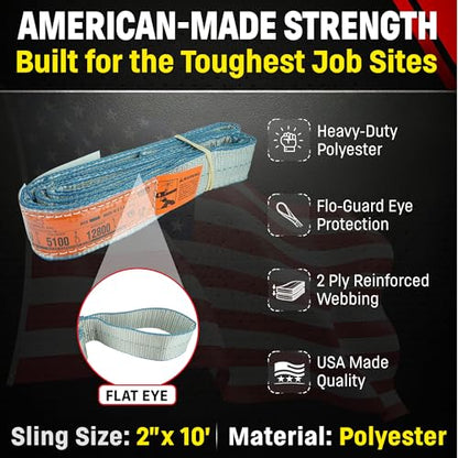 Chenango Supply Eye & Eye 2 Ply Rigging DD Slings - size: 2" x 10'
