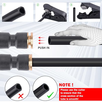CheeMuii 30PCS Brass DOT Air Line Fittings DOT Quick Connect Straight Union - color: Black, size: 32 PCS