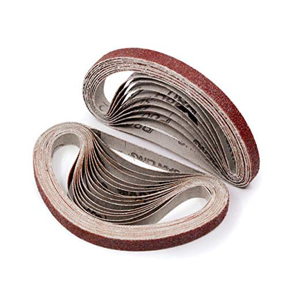3/8 Inch x 13 Inch Sanding Belt, 80 Grit,24 Pack - color: 80 Grit, size: 3/8x13in