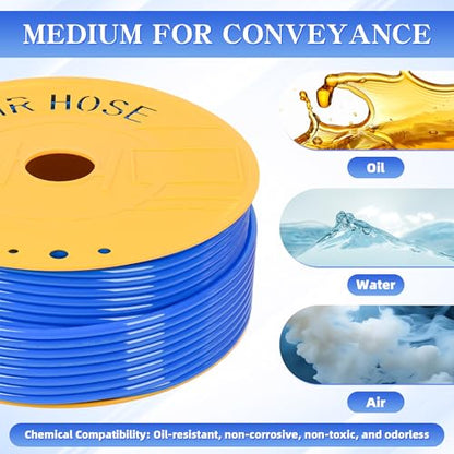 PU Air Hose Pneumatic Tubing Blue 12mmOD x 8mmID 328FT 100M - color: Blue, size: 12mm OD x 8mm ID 328 FT 100 Meters