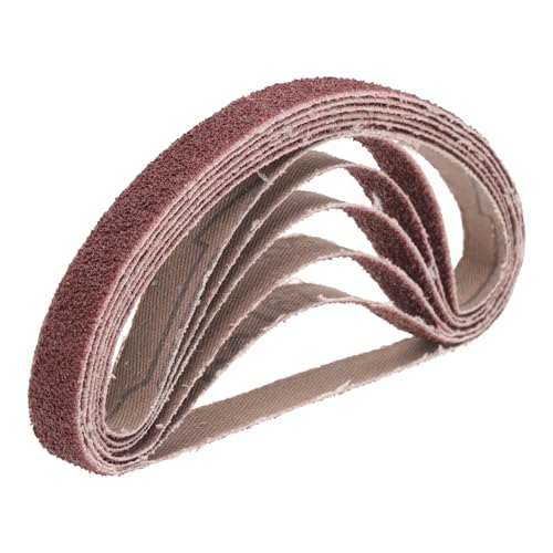 uxcell 5pcs 2-1/2" x 16" Sanding Belts 40 Grits Aluminum Oxide Abrasive Belt Sander Paper Sanding Papers for Metal Wood Grinding Polishing, Reddish Brown - size: 40 Grits