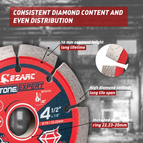 EZARC 4-1/2 Inch Segmented Diamond Blade, 7/8"-20mm-5/8 Arbor, 4-Pack - size: 4.5 Inch (Pack of 2)