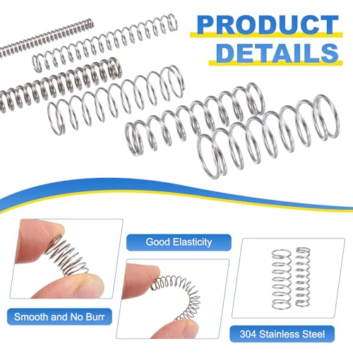 uxcell 25Pcs Compression Spring, 304 Stainless Steel 6mm OD 0.8mm Wire 20mm Length Mechanical Spring for Shop Home Repair Project, Silver Tone - size: 6mm OD 0.8mm Wire 20mm Length