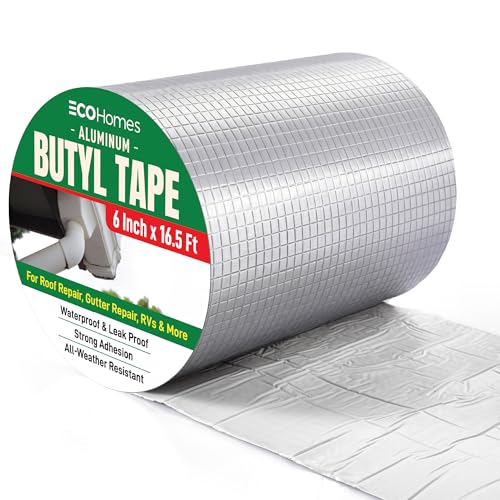ECOHomes Aluminum Butyl Tape Waterproof for Leaks (6 Inch Wide) - size: 6 Inch x 16.5 FT