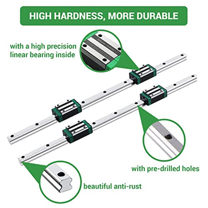 Linear Rail 2PCS HGR20 900mm Linear Guide Rail HGH20CA HGH20 Linear Slide Rail + 4PCS HGH20CA Carriage Slider Block CNC Kit for DIY CNC Routers Lathes Mills - size: 900mm, style: Green HGR20