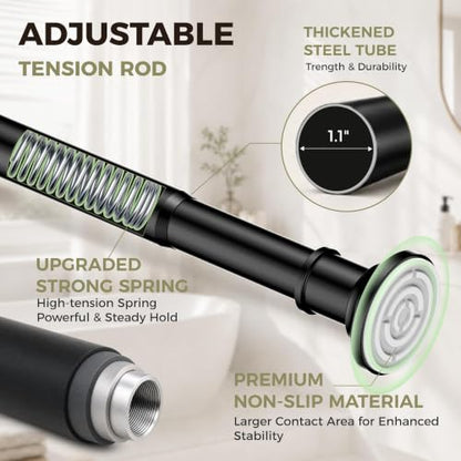 Tension Curtain Rod Long Shower Curtain Rods No Drilling 30-100 Inch - color: Black, size: 30-100 inches