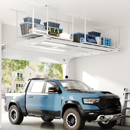 FLEXIMOUNTS 3x6 Overhead Garage Ceiling Storage Rack, 2 Pack, White - color: White, size: 3x6 ft