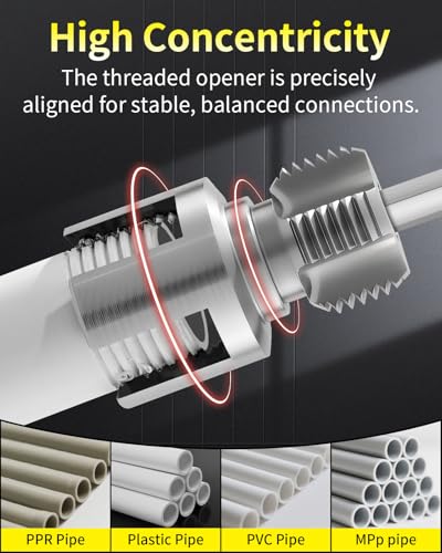 Internal & External Pipe Threading Tool, PVC Pipe Threader, Pipe Threading Tool, 1/2'' 3/4'' Dies Electric Drill Compatible for Home Repair (2PCS) (1/2（DN15)) - size: 1/2（DN15)