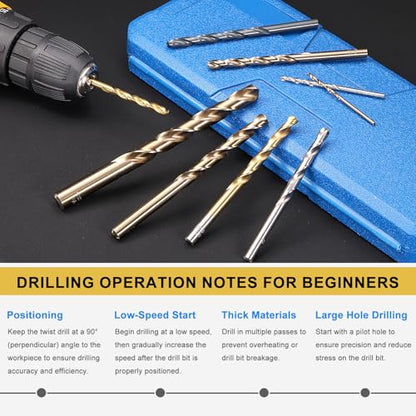 PATIKIL 4.5mm Drill Bit M42 8% Cobalt HSS 135° Gold Finish 5Pcs - size: 4.5mm