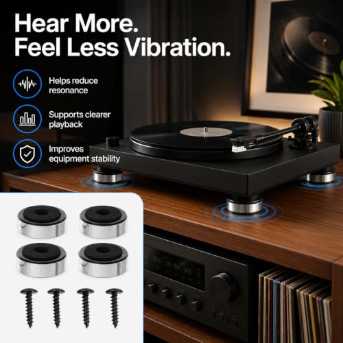 Speaker Isolation Pads EVA Rubber 40mm 4-Pack for Turntable Amplifier