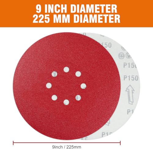 30 PCS 9 Inch Drywall Sanding Discs 150 Grit 8 Hole - color: 8 Hole, size: Grit 150