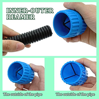Deburring Tool with Blades with 2 Pieces Copper Pipe Cleaner and Reamer Set