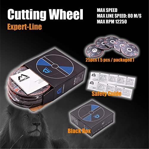 Merryland 25 Pack Cut Off Wheel 5 inch 1/16 Metal Iron Stainless Steel - size: 5 X 0.065 Cutting for Steel Metal Iron