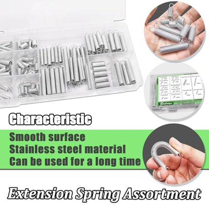 133PCS Extension Spring Assortment Kit 18 Different Sizes - size: 133PCS（18 Sizes)