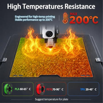 335x325mm Build Plate for Bambu Lab H2C/A2L 3D Printer Double Sided - color: Chameleon+Star