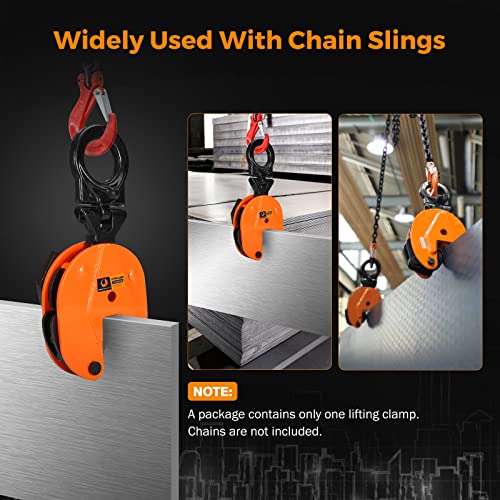 BEAMNOVA 2 Tons Vertical Plate Lifting Clamp, Rotating Ring