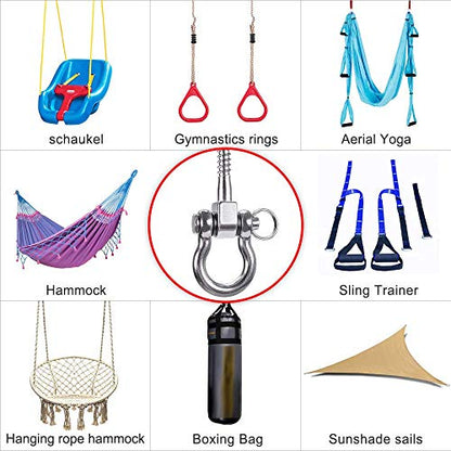 SELEWARE Heavy Duty Swing Hanger, 4 Pack Porch Swing Hardware - color: U (5 Inch, 4 Pack)
