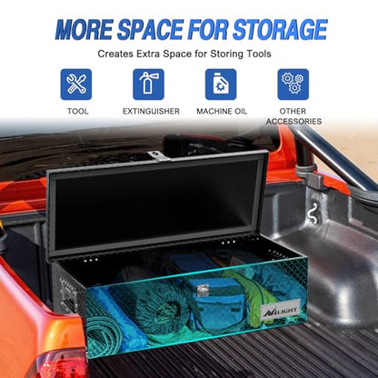 Nilight 30 Inch Truck Tool Box Heavy Duty Aluminum Diamond Plate Toolboxes - size: 30"x13"x9.6"