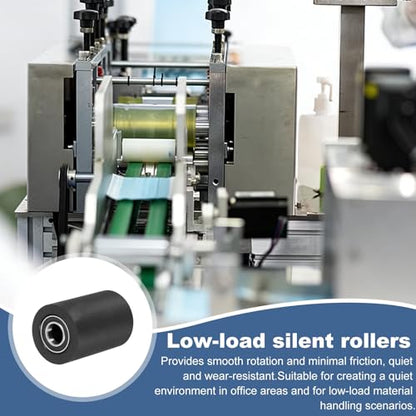 uxcell 2Pcs Plastic Roller Wheel with Bearings 3/8" x 1-3/16" x 1-3/4" - size: 3/8" x 1-3/16" x 1-3/4" (ID x OD x L)